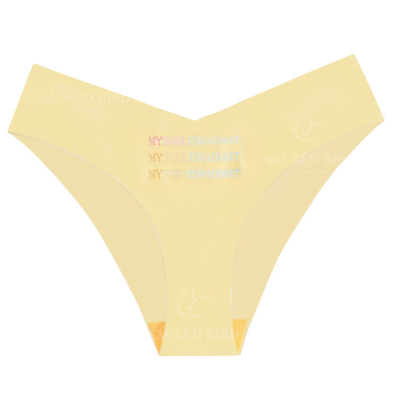 Couple theme printed seamless low waist plus size one-piece thin invisible yoga briefs