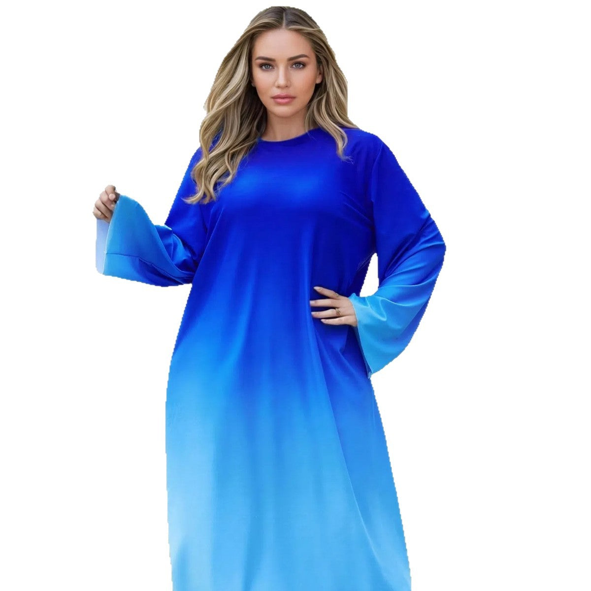 CL (L-4XL) Middle East Muslim gradient color long sleeve skirt sunscreen plus size swimsuit three-piece set
