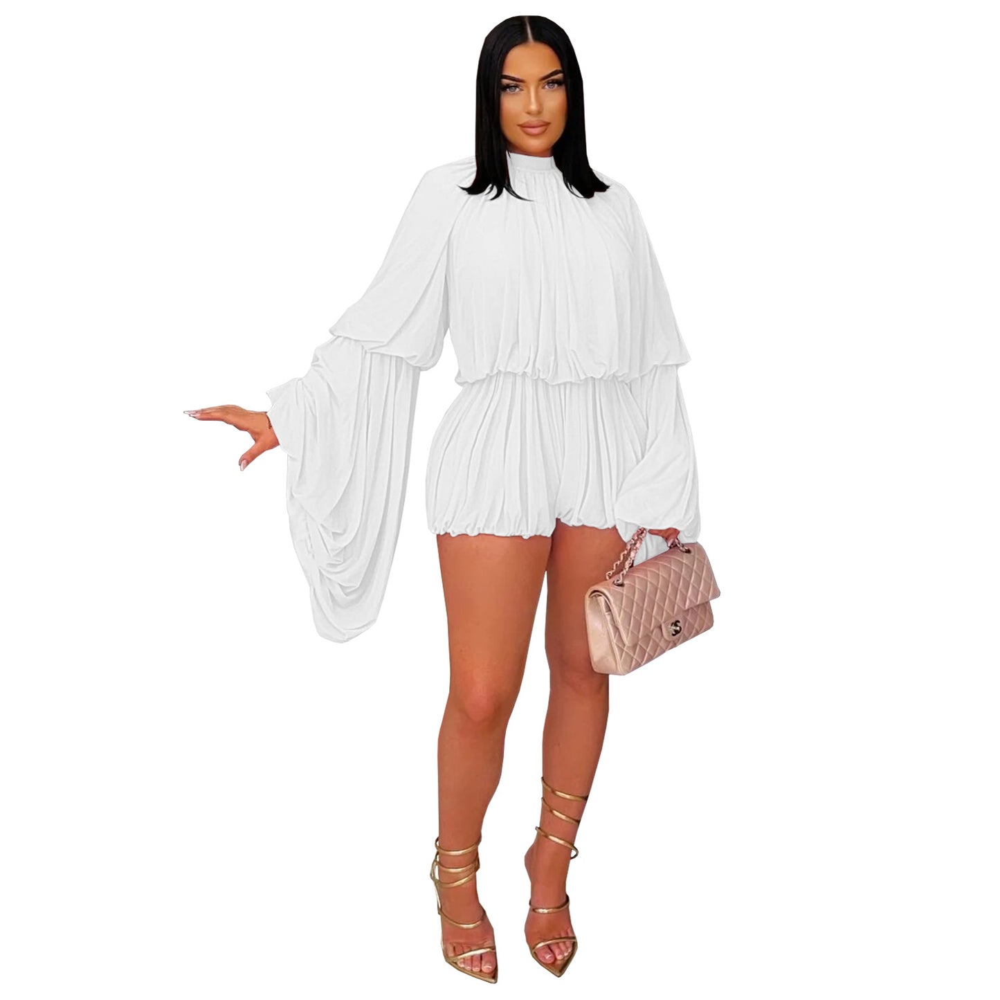 XYZ C7432 casual pleated one-piece shorts