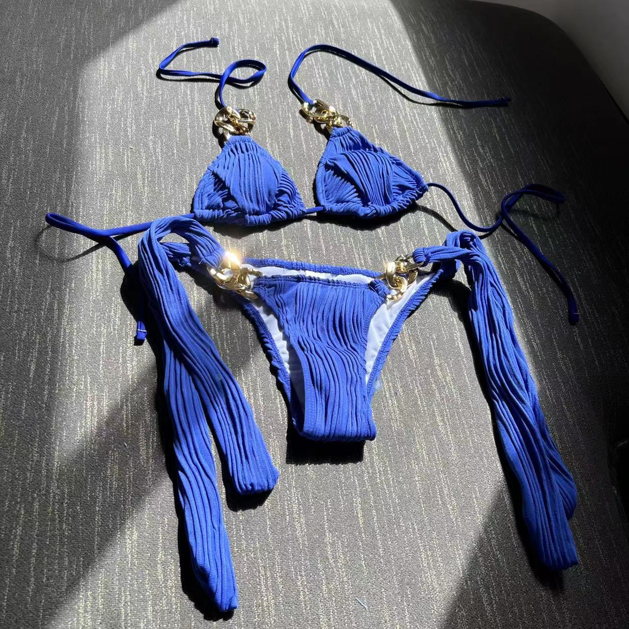 (4 days ready to ship) SY split chain bikini swimsuit