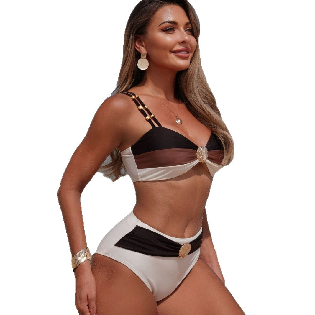(4 days ready to ship) SY 2026 scallop accessories two-piece bikini