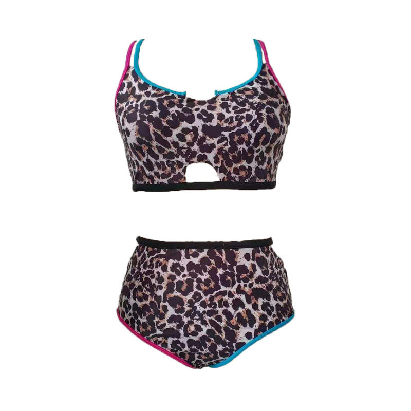 LF (L-4XL) swimsuit women's sexy split bikini leopard print plus size plus-sized