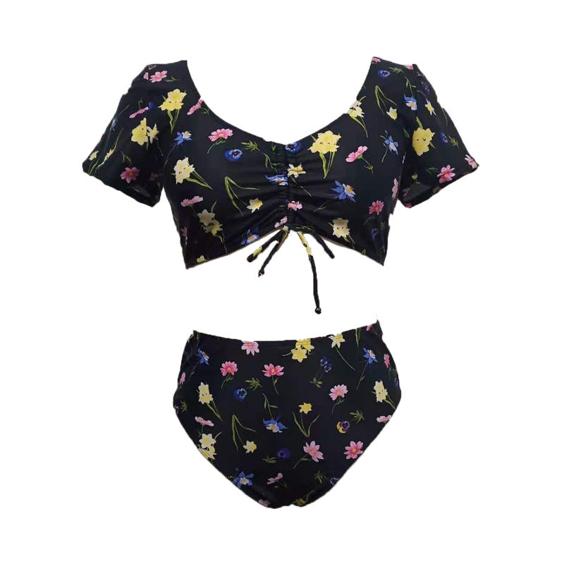 LF (L-4XL) swimsuit women's split printed large size