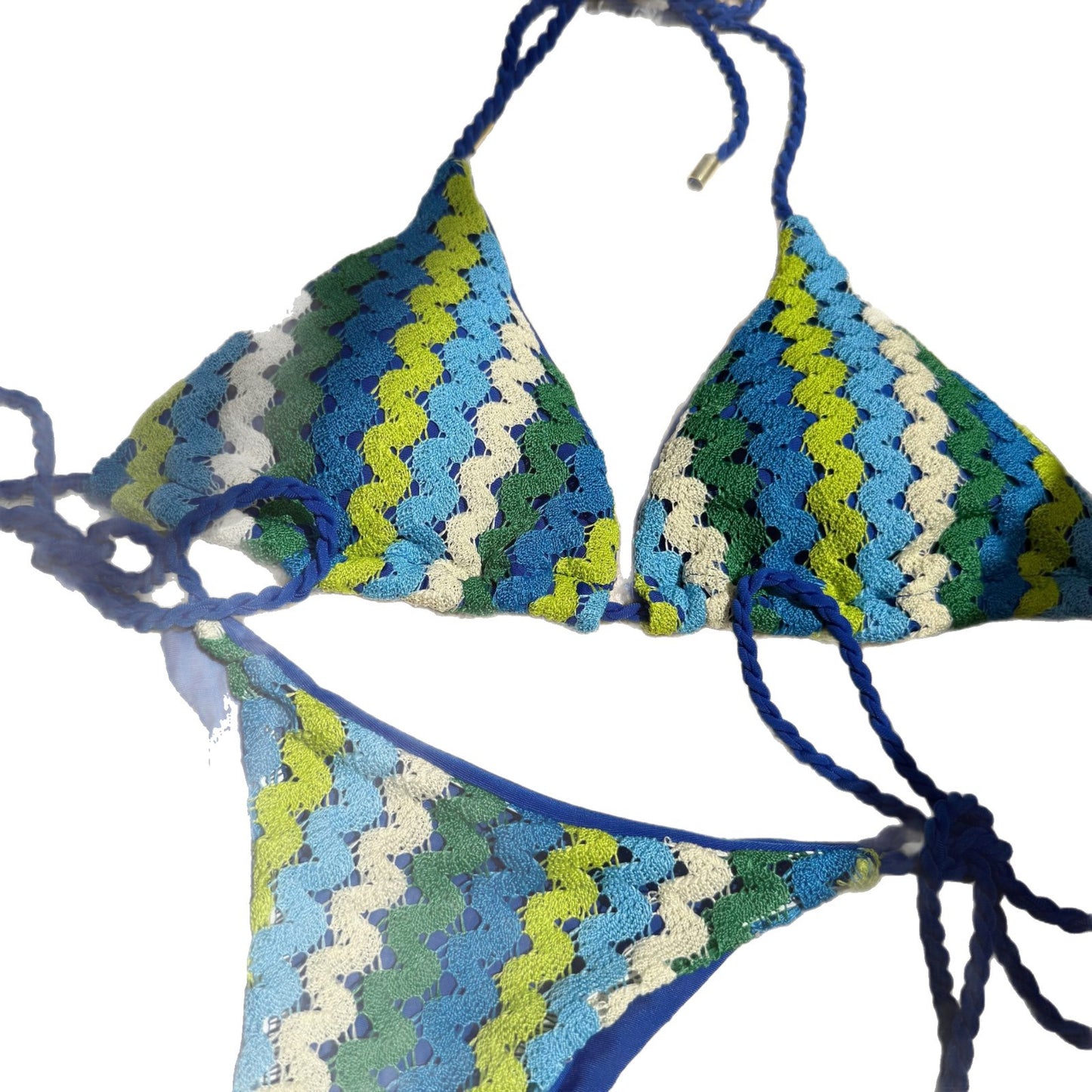 (4 days ready to ship) SY Braid Rope special embroidery split swimsuit bikini