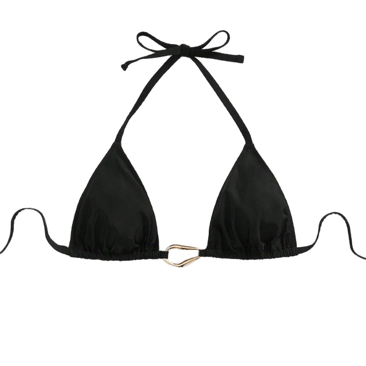 CL (L-4XL) 2026 metal halter triangle cup sexy bikini plus size swimsuit female bikini