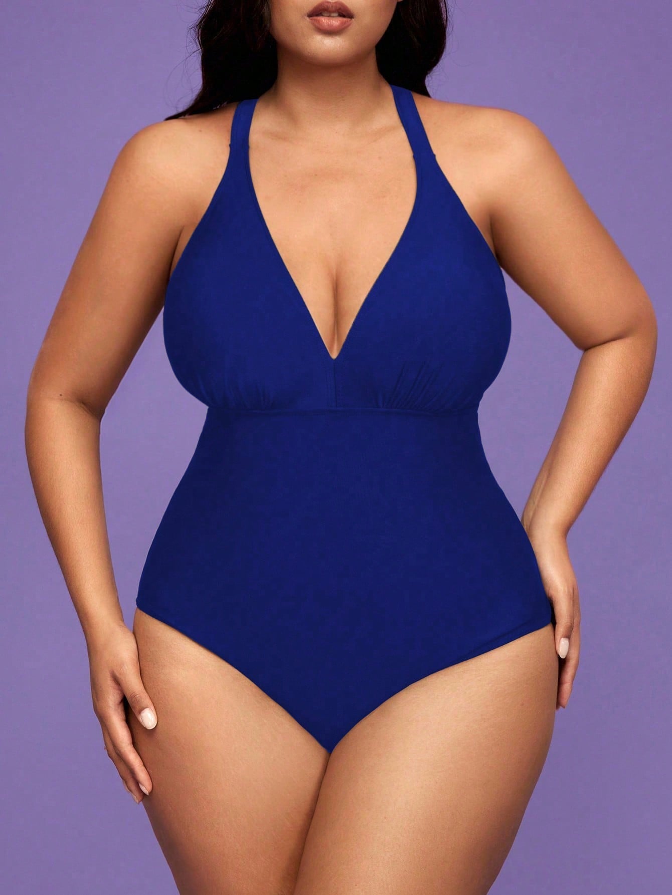 CL (L-4XL) 2026 plus size swimsuit one piece height waistline sexy cross sling adjustable