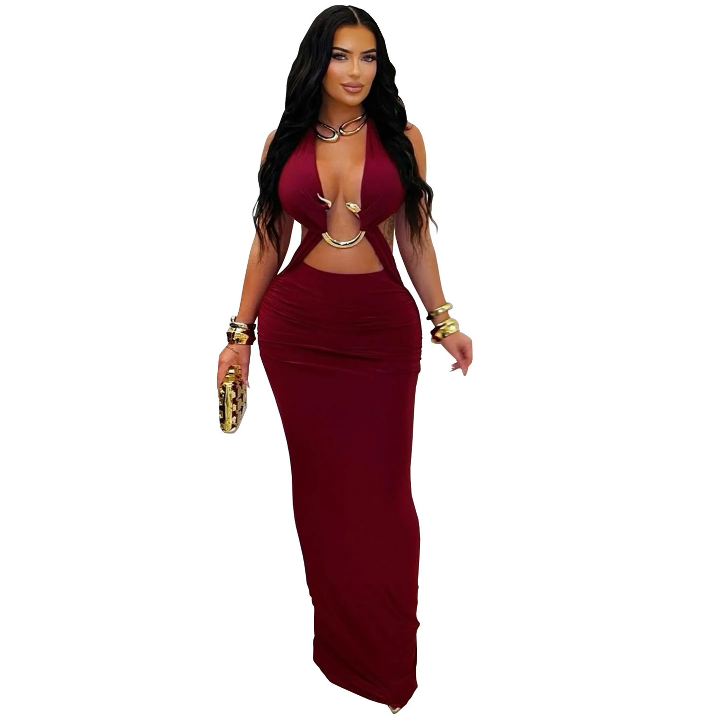 XYZ C7572 slim fit tied arm covering dress