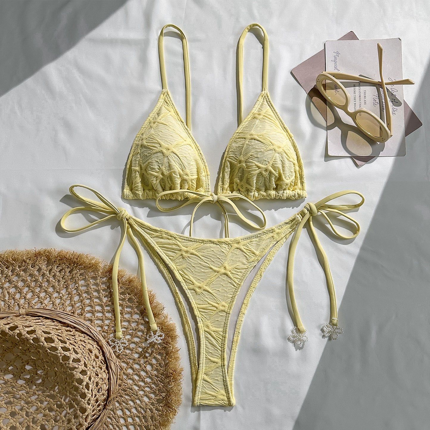 (4 days ready to ship) SY 2026 halter lace-up two-piece bikini