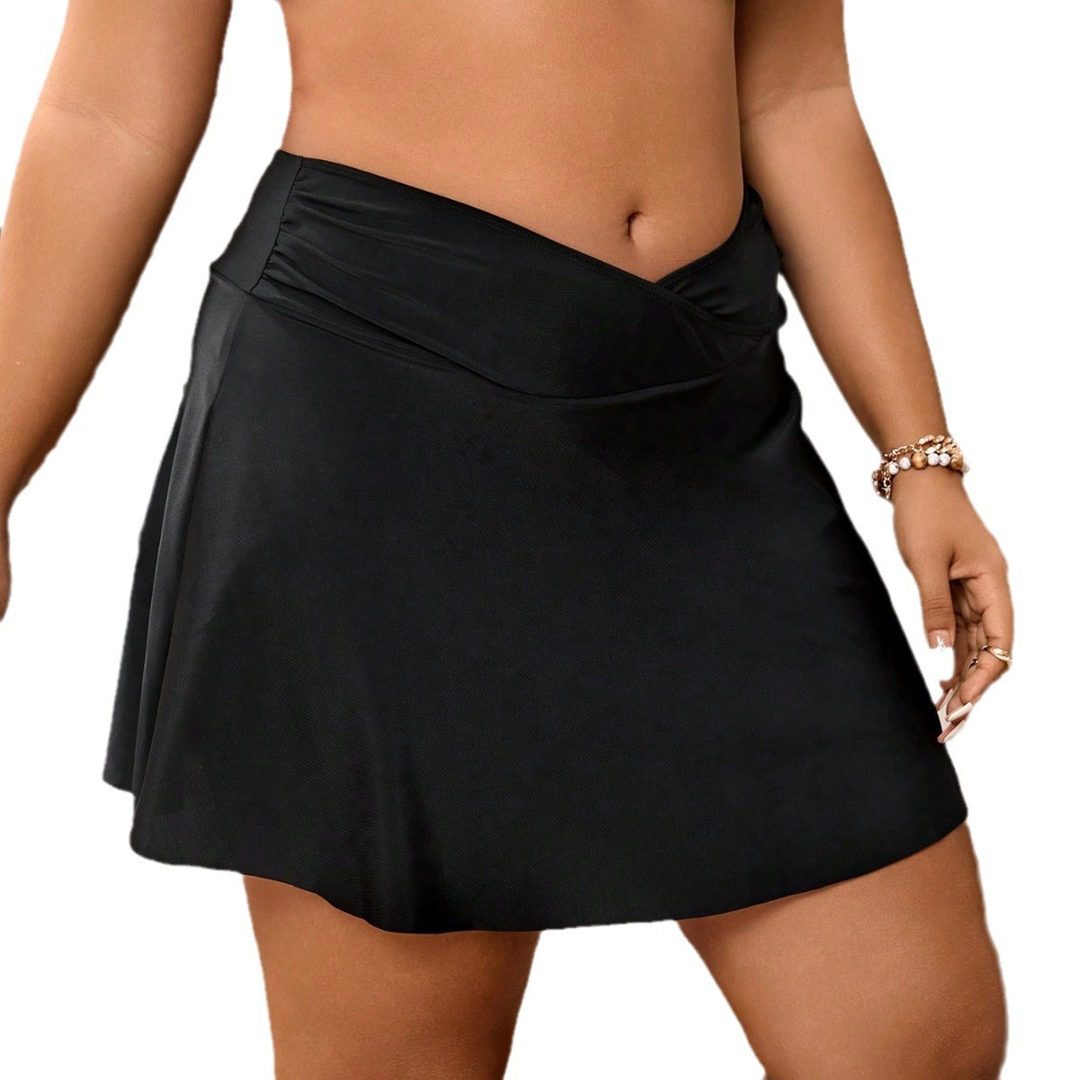 LF (L-4XL) sexy bottoms pure black plus size swimwear