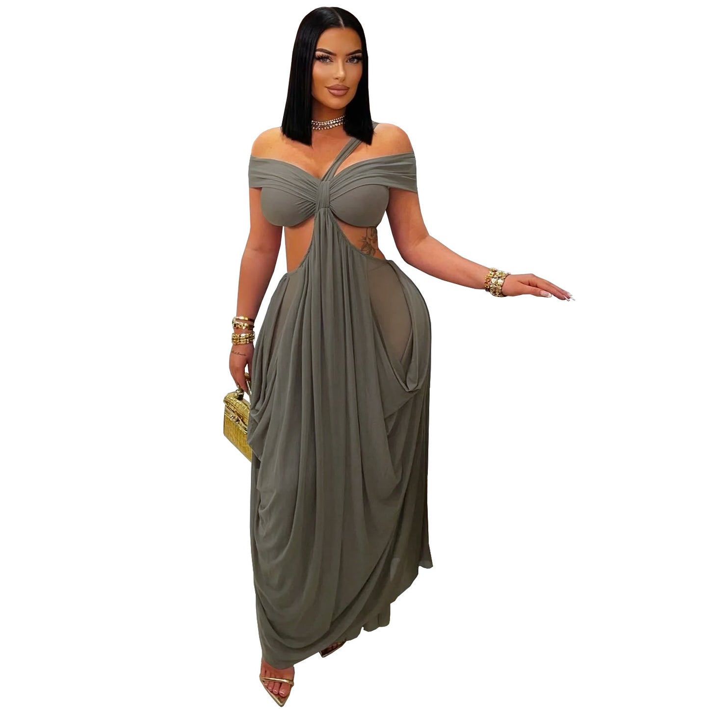 XYZ C7430 bandeau slim-fit sheer mesh dress