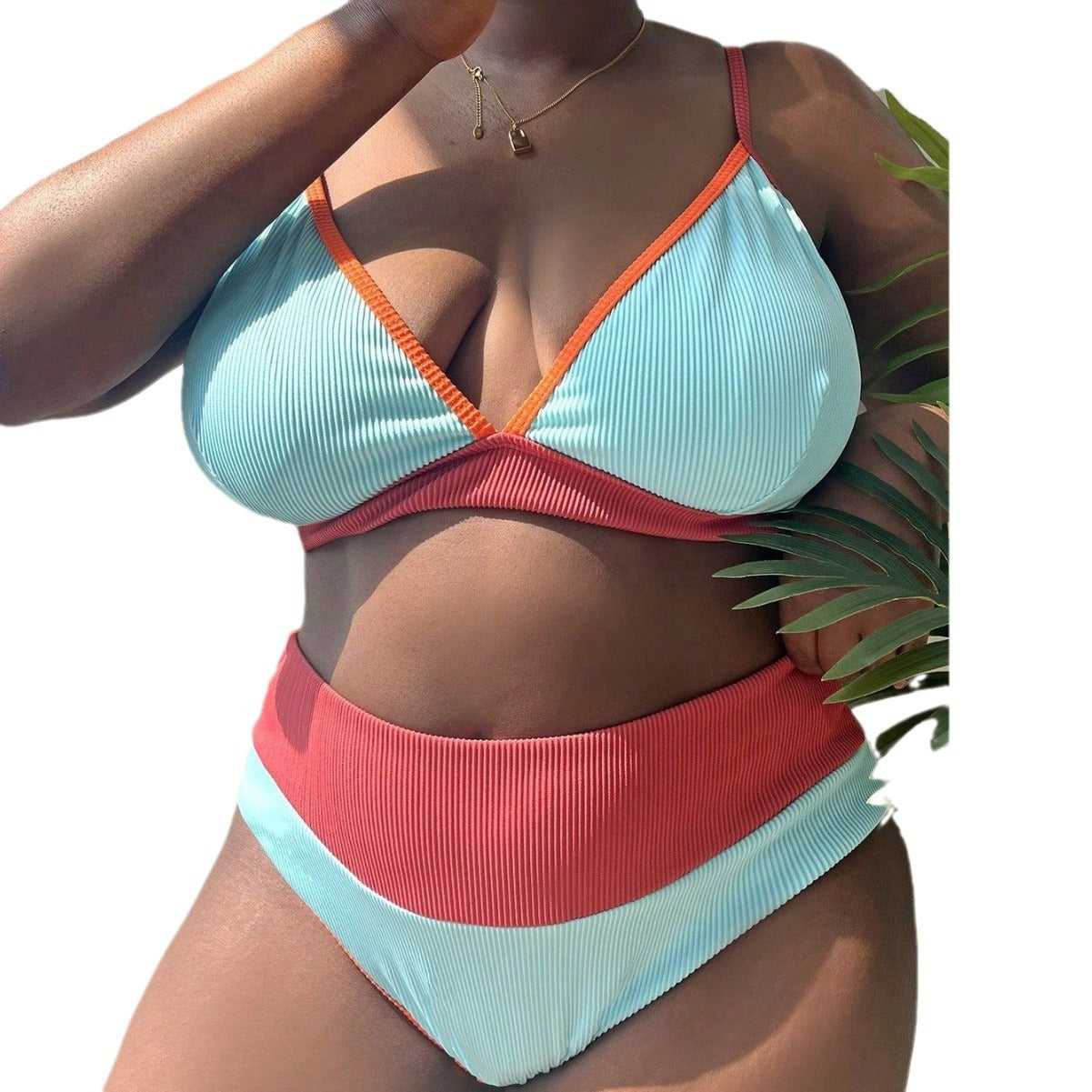 CL (L-4XL) plus size swimsuit women's bikini split casual beach swimsuit