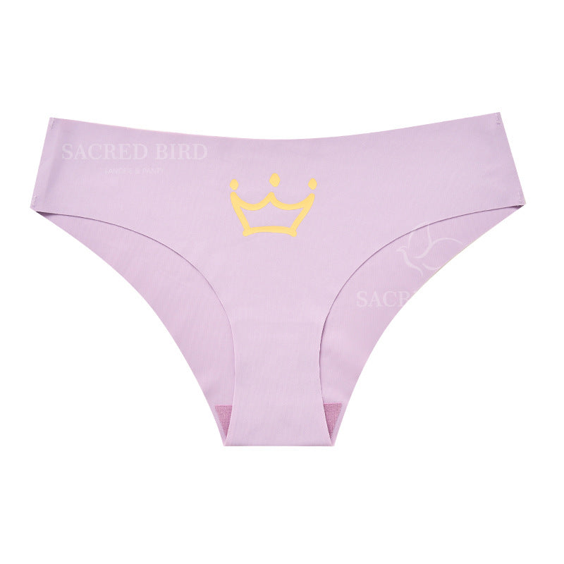 Printed invisible seamless one-piece yoga low waist plus size hip briefs