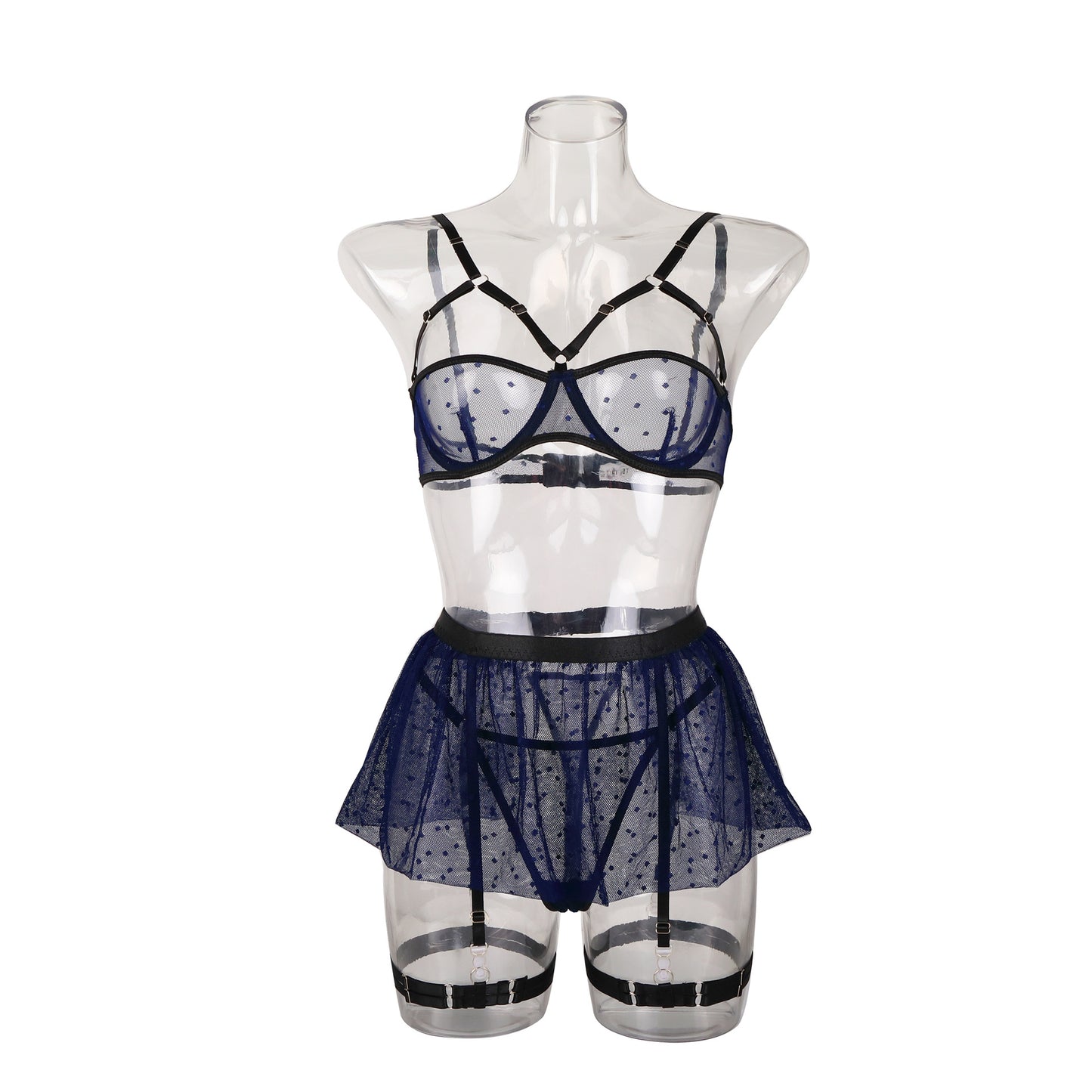 Lace see-through underwear sexy suit four-piece set 2137
