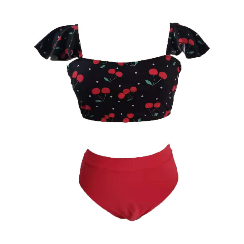 LF (L-4XL) swimsuit women's sexy split bikini floral plus size plus-sized