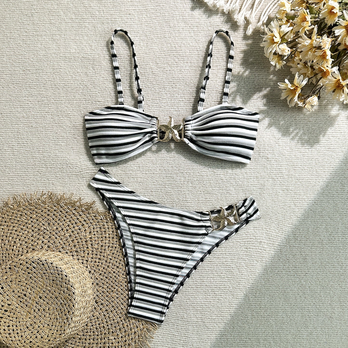 (4 days ready to ship) SY 2026 striped two-piece bikini