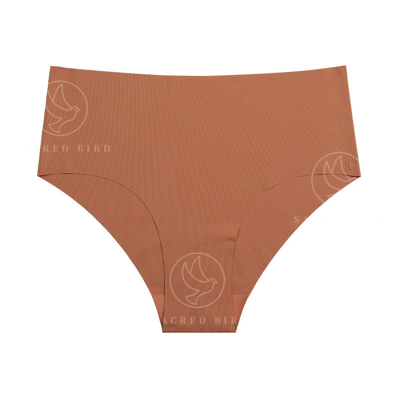 Mid-waist purified cotton crotch one-piece seamless Ice Silk quick-drying briefs
