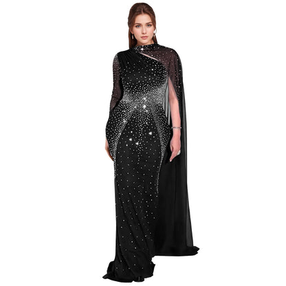 XYZ C7397 sheath mesh rhinestone dress
