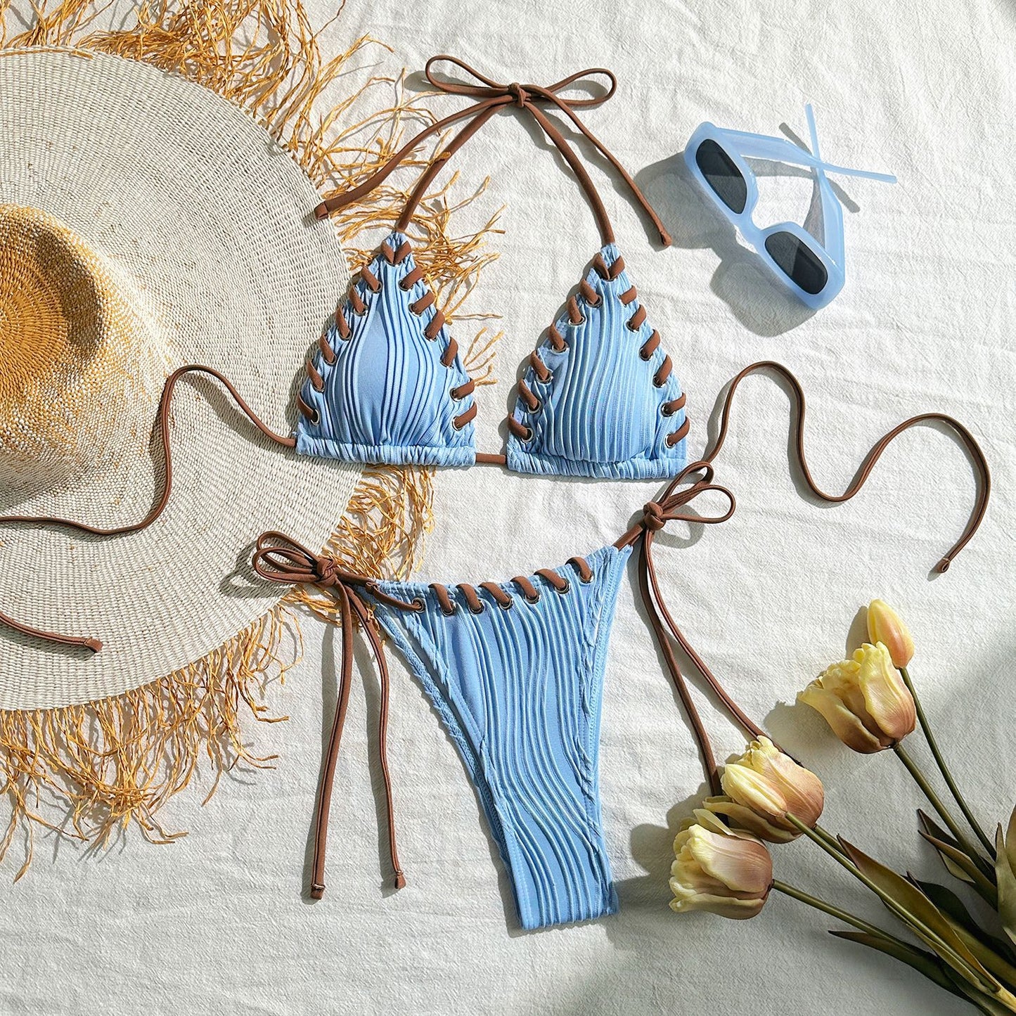 (4 days ready to ship) SY fresh sweet personality split swimsuit bikini
