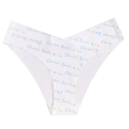 Couple theme printed seamless low waist plus size one-piece thin invisible yoga briefs