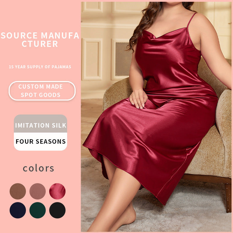 DNL dress plus-sized loose printed nightdress
