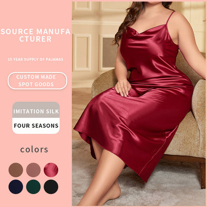 DNL dress plus-sized loose printed nightdress