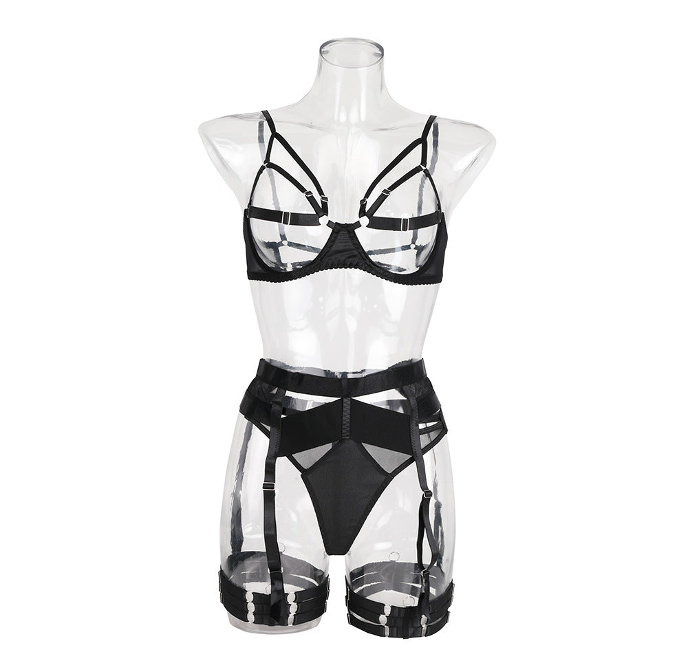 Complex sexy lingerie set with steel ring