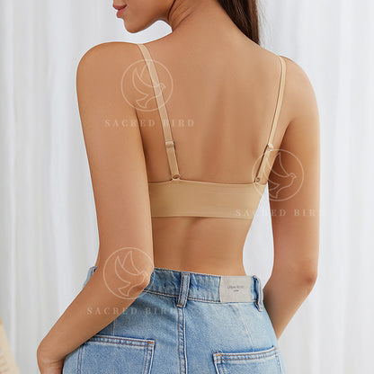Front buckle wireless adjustable bra plus size traceless beauty back soft support sports breathable underwear