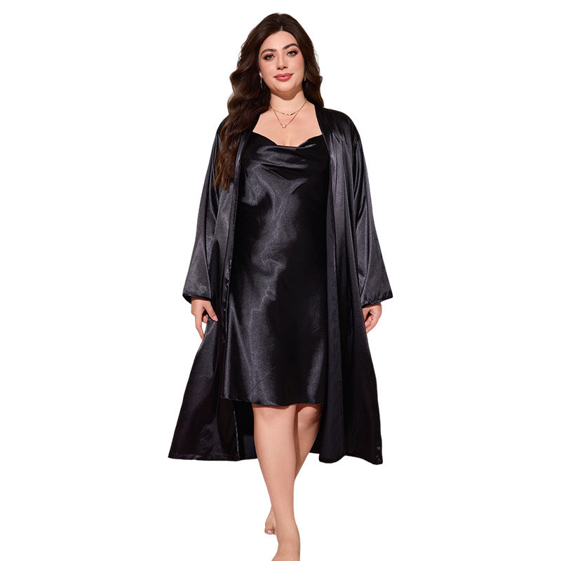DNL silk pajamas spring pajamas V-neck Ice Silk suspender skirt
