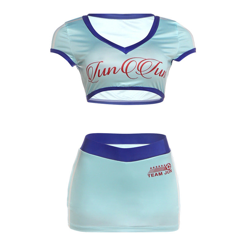 SXR K6S11031A summer crop-top short sleeve T-shirt hip skirt blouse and pants