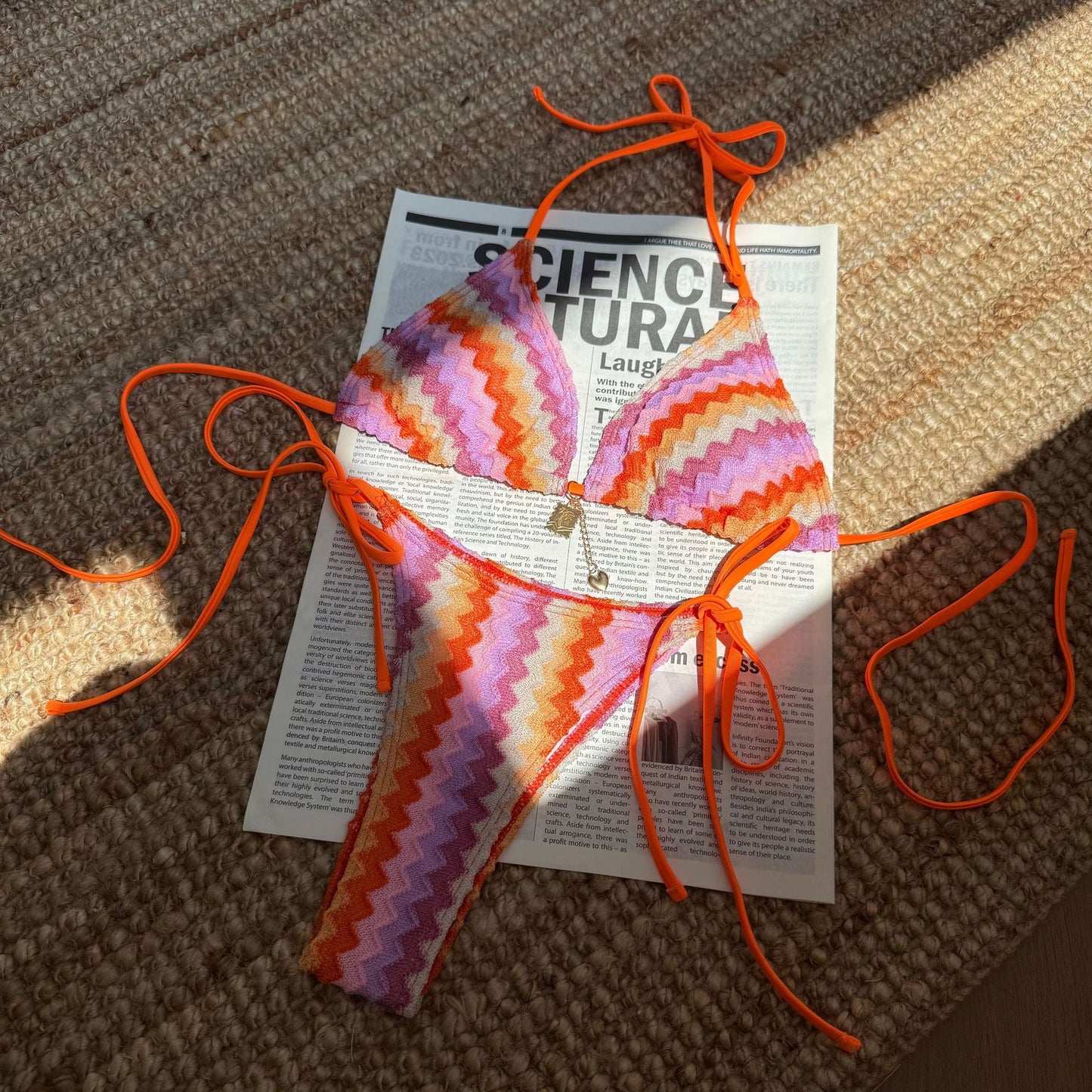 (4 days ready to ship) SY striped gradient bikini summer beach tour