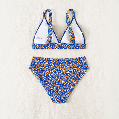 CL (L-4XL) plus size swimsuit women's split bikini printed high waist briefs