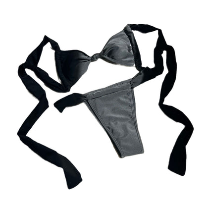 (4 days ready to ship) SY tied strap split swimsuit bikini