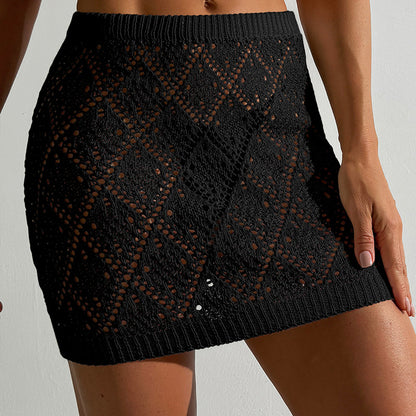 CYB sheath see-through sunscreen texture skirt beach cover-up skirt