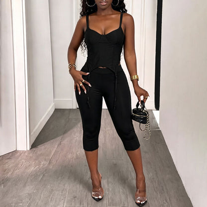 SXR K6S06508A sexy sling vest slim-fit trousers suit