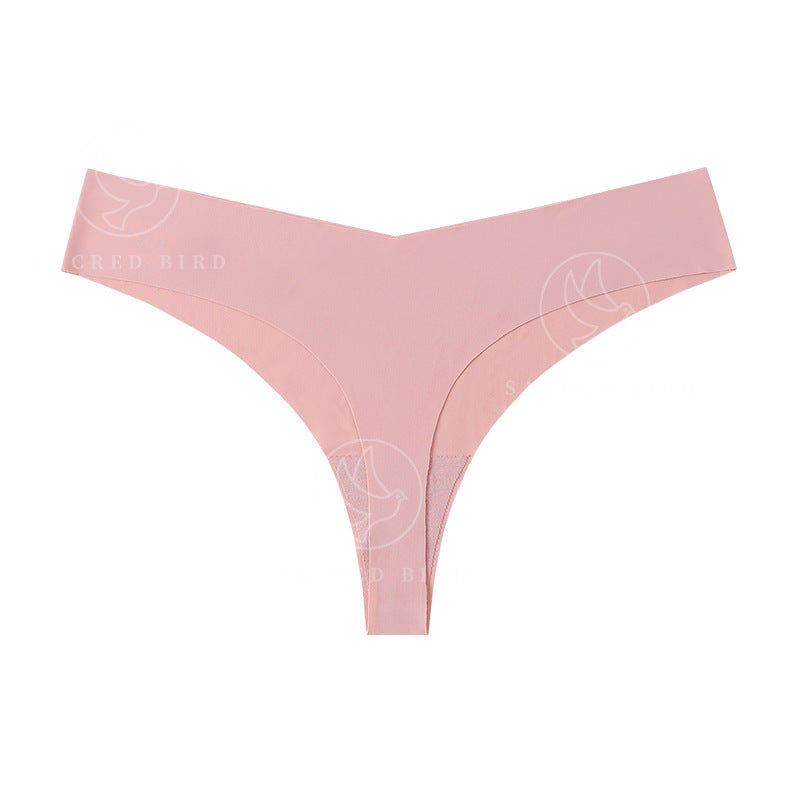 Leopard print T-back low waist T-shaped seamless one-piece cotton crotch comfortable breathable underwear