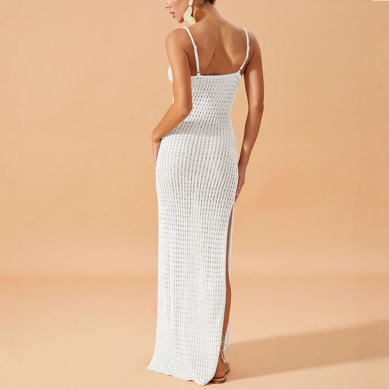 CYB sling side slit pure want to wear women's knitted dress French hip skirt