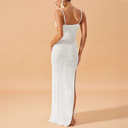 CYB sling side slit pure want to wear women's knitted dress French hip skirt