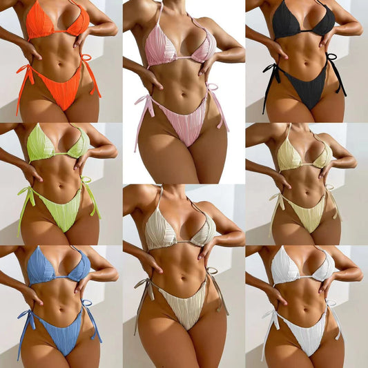 (4 days ready to ship) SY drawstring strap split bikini