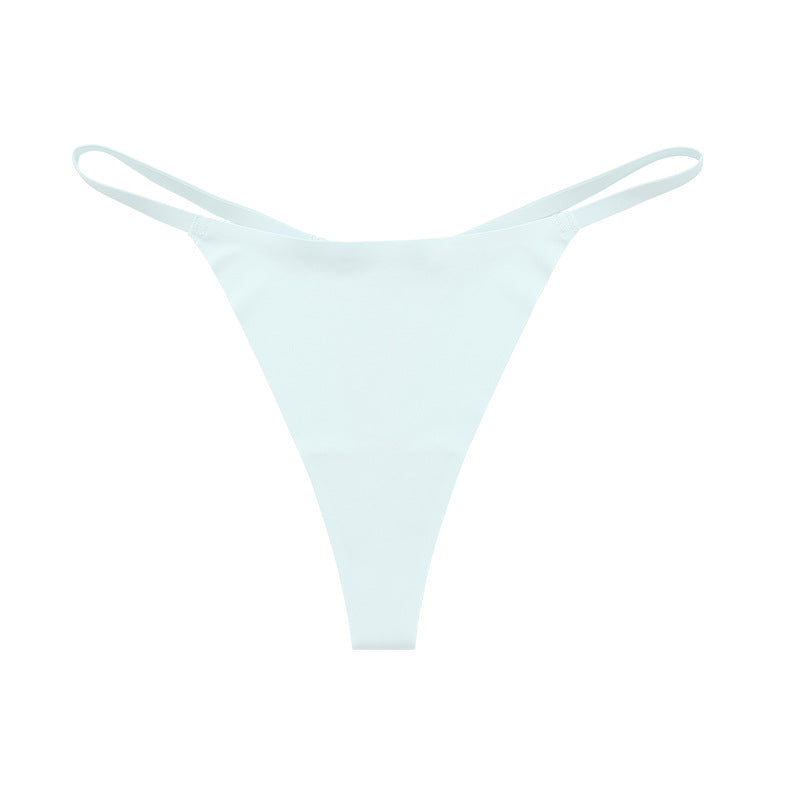 Low waist Ice Silk seamless T-back grinding cotton crotch T-shaped quick-drying