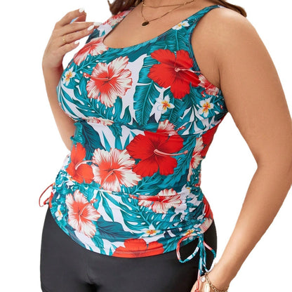 LF (L-4XL) bikini sexy suit split color printing plus size swimsuit