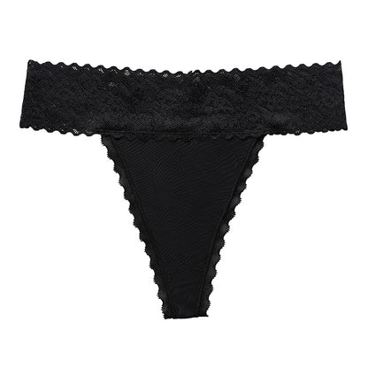 Lace grinding stitching seamless yoga sports T-shaped panties breathable quick-drying T-back