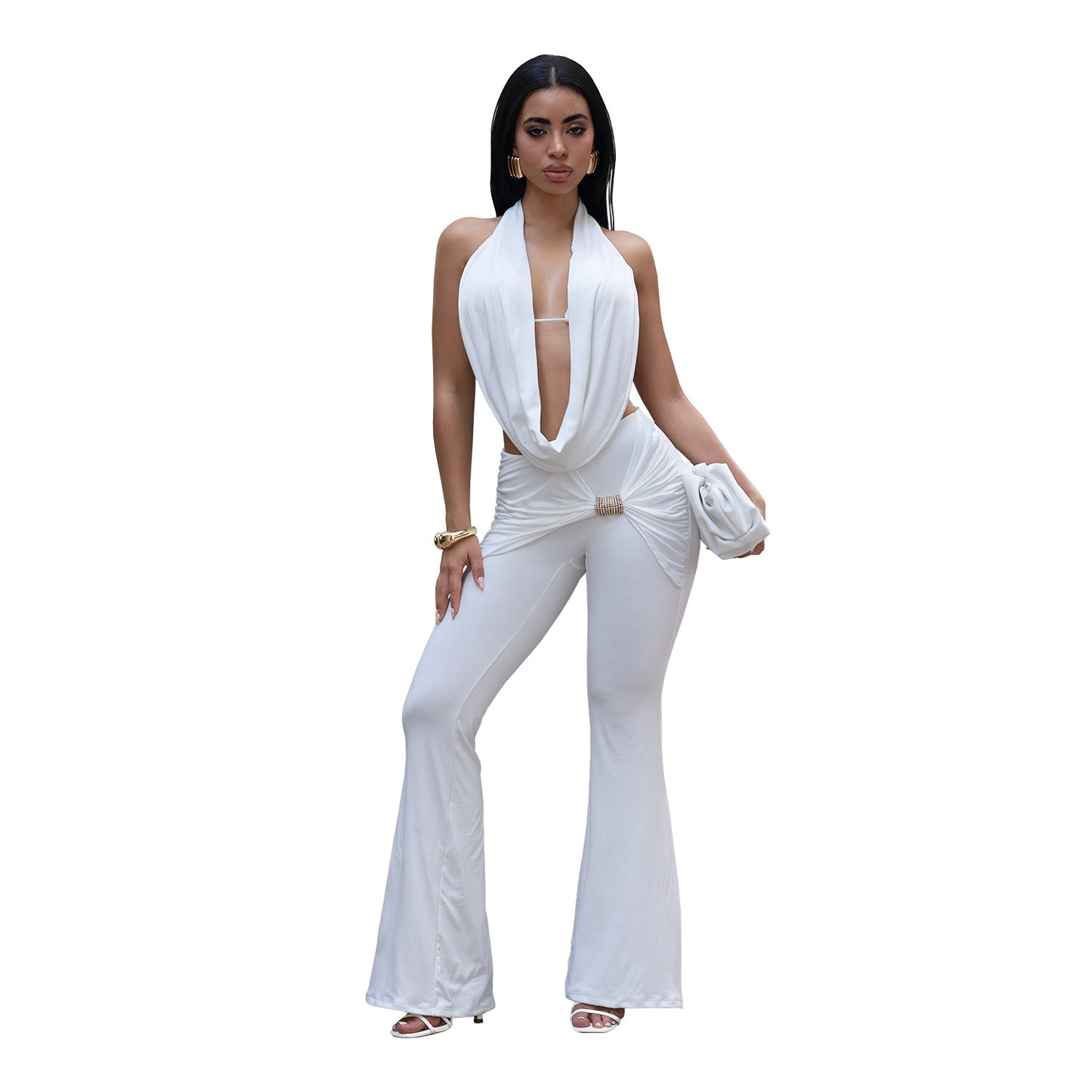 XYZ C7589 backless top and trousers suit