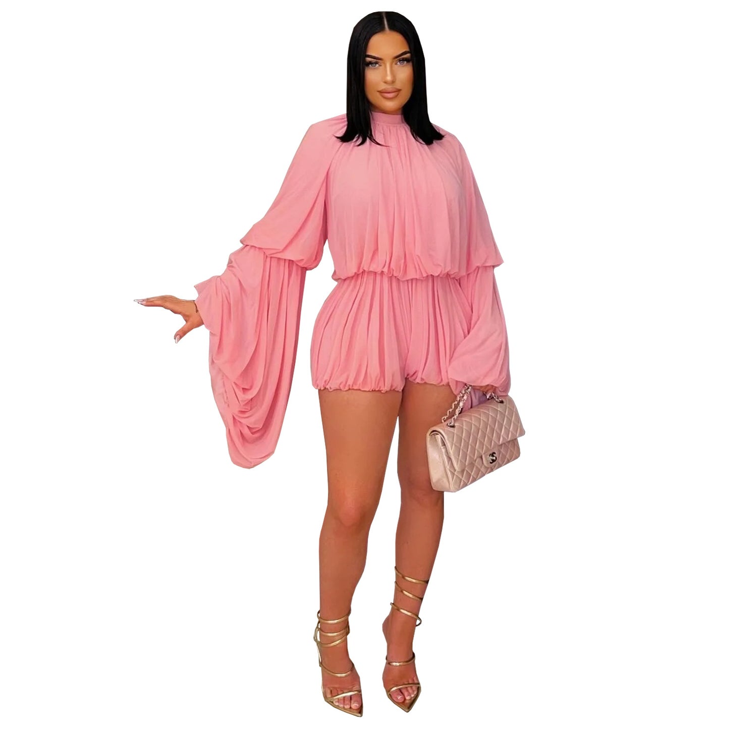 XYZ C7432 casual pleated one-piece shorts