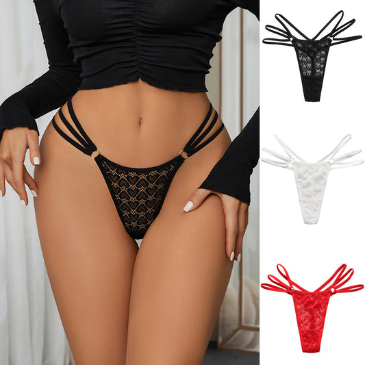 Thin strap with a rope hot T-shaped panties sexy lace large size cotton crotch breathable T-back