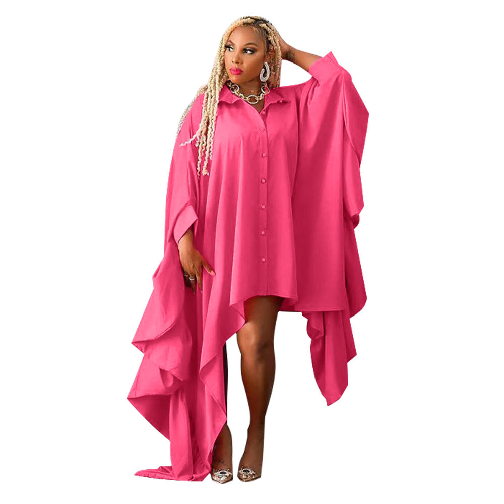 MYF K10324 autumn blouse irregular batwing sleeve dress