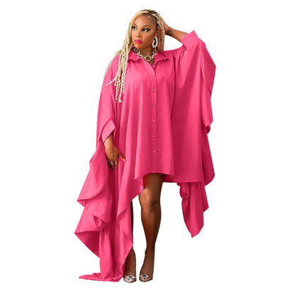 MYF K10324 autumn blouse irregular batwing sleeve dress