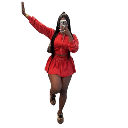MZ (S-2XL) MZ88612 pure cotton elastic-force jacket skirt outfit