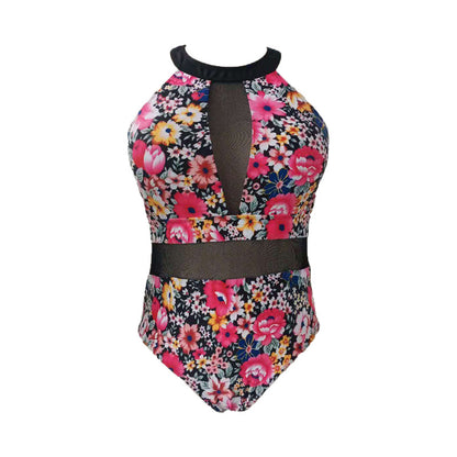 LF (L-4XL) swimsuit female sexy Siamese color plus size plus-sized