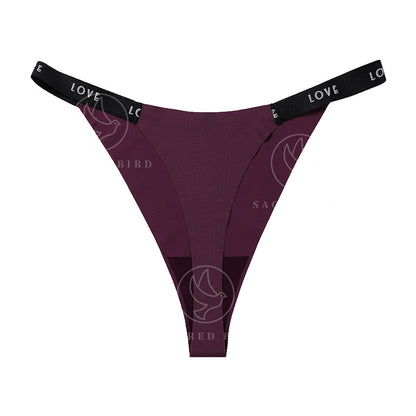 Letter printing grinding traceless plus size cotton crotch less underwear T-shaped panties T-back