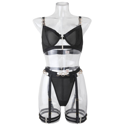 Women's metal body shaping leggings sexy lingerie suit